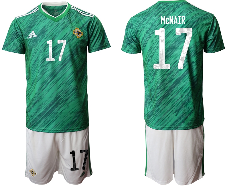 Men 2021 European Cup Northern Ireland green home #17 Soccer Jersey->netherlands(holland) jersey->Soccer Country Jersey